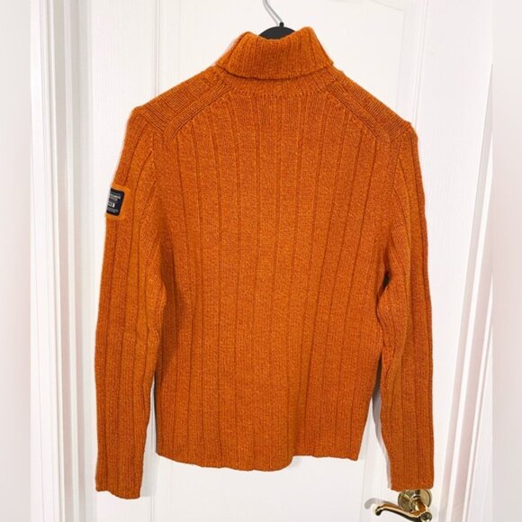 VTG 90s Abercrombie & Fitch Lambswool Turtleneck Sweater, Orange, Men’s L - Picture 2 of 7